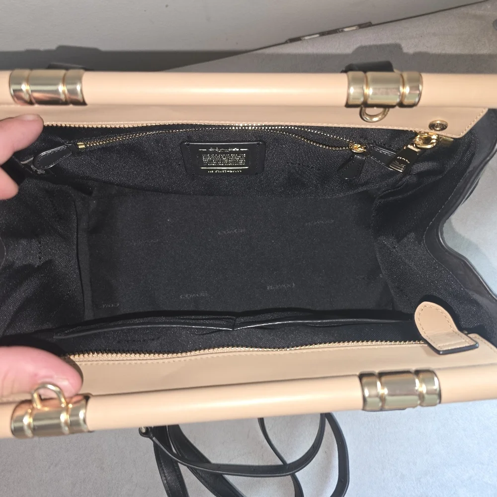 Coach‎ Grace Black and Tan Leather Satchel & Dusty NWOT